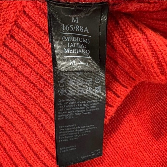 AllSaints Witby Roll Neck Asymmetric Cashmere Sweater in Rare Red Color Medium - Picture 10 of 11